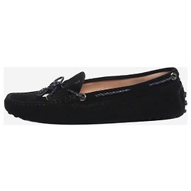 Tod's Mocassins Gommino em camurça preta - tamanho EU 38.5 (UK 5.5)