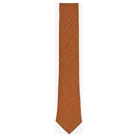 Hermès Bedruckte Seidenkrawatte in Orange