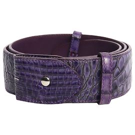 Autre Marque Cinto de imitação de lagarto roxo
