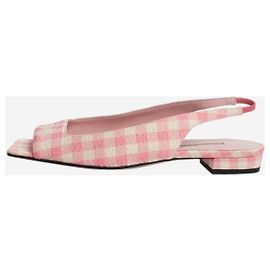 Autre Marque Slingback-Flats mit rosa-weißem Vichy-Karo - size EU 40