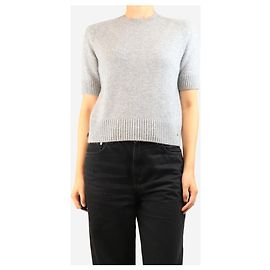 Anine Bing Top de manga corta de cachemira gris claro - talla XS