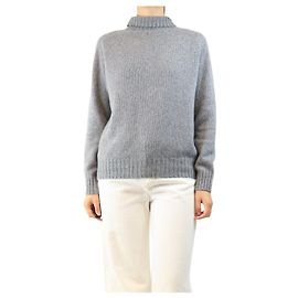 Autre Marque Grey high-neck cashmere jumper - size S