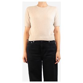 Rag & Bone Top de cachemira de manga corta color Oatmeal - talla S