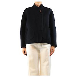 Soeur Chaqueta Windsor de mezcla de lana negra - size UK 8