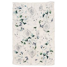 Max Mara Chal floral de seda azul transparente
