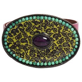 Etro Gürtel mit rosa Steinspange