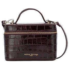 Autre Marque Maison Héritage Sac Bora en cuir embossé crocodile - Bordeaux