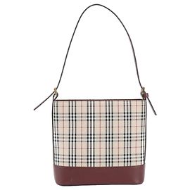 Borsa a tracolla Burberry Nova Check in pelle e tela