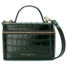 Autre Marque Maison Héritage Sac Bandoulière Bora Cuir Embossé Crocodile Vert