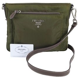 Bolso de hombro Prada de nailon Tessuto y cuero