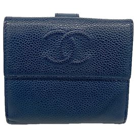 Chanel Navy Bi-Fold Geldbörse
