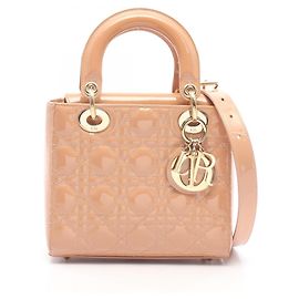 Borsa 2-Way Lady Dior Small Christian Dior in pelle verniciata rosa