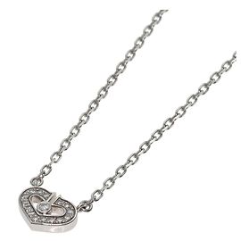 Colar Cartier C Heart em diamantes e ouro branco 18K