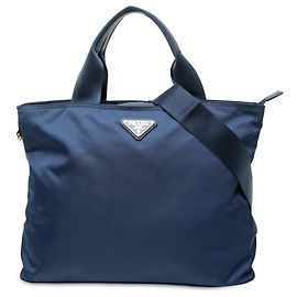 Bolsa Satchel Prada em Tessuto Azul