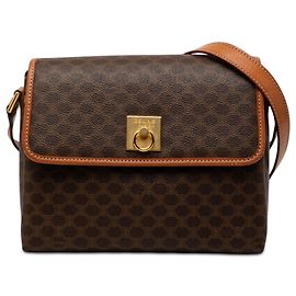 Céline Celine Brown Macadam Coated Canvas Crossbody-Tasche