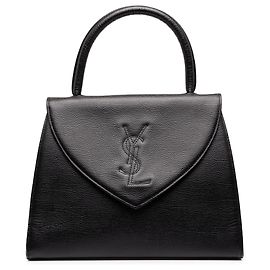 Autre Marque mala Saint Laurent Monogram com pega em couro texturizado preto