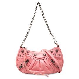 Balenciaga Mini Le Cagole Motocross in pelle goffrata rosa