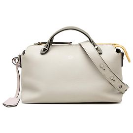 Fendi By The Way Satchel Tasche aus tricolor Leder grau Größe Medium