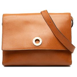 Céline Celine Brown Leather Ring Lock Crossbody