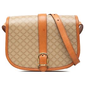 Céline Celine Beige Macadam Coated Canvas Crossbody-Tasche
