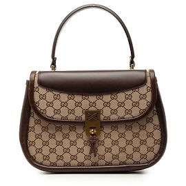 Gucci Handtasche aus beigem GG Canvas mit Tragegriff