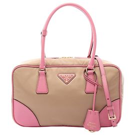 Sac Satchel Prada Re Edition 1978 en Re Nylon Beige avec Garnitures en Saffiano