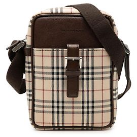 Borsa a tracolla Burberry Beige House Check Canvas