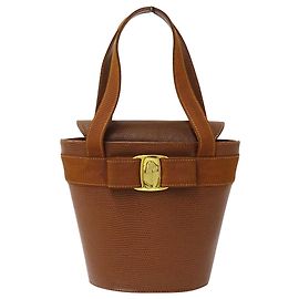 Salvatore Ferragamo Handtasche aus braunem Leder