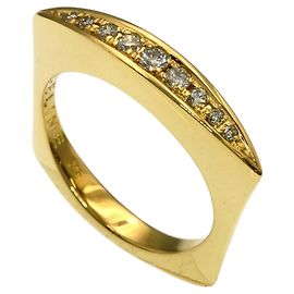 Céline Celine quadratischer Diamantring aus 18K Gelbgold