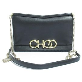 Borsa a tracolla con catena Jimmy Choo Kalina - Black