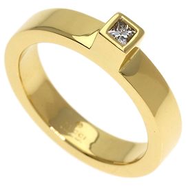 Anel Gucci Square de diamante em ouro amarelo 18K