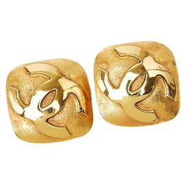 Chanel Coco Mark Vintage Quadratische Clip-Ohrringe