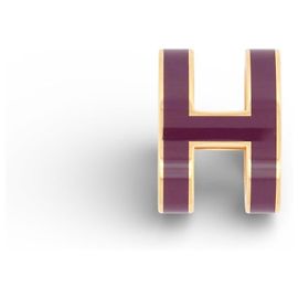 Hermès NEW HERMES POP H PENDANT VIOLET GRENAT LACQUER GOLD-TONE METAL FINISH