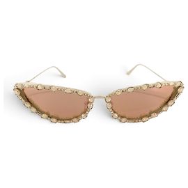 Autre Marque OCCHIALI DA SOLE MISSDIOR STRASS CRISTAL DORE CD40109U GOLD SUNGLASSES