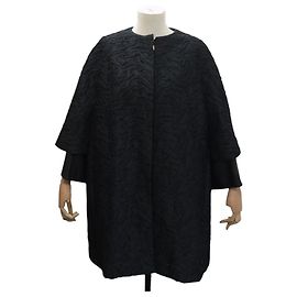 NUOVO CAPPOTTO LANVIN OVERSIZE 111K M 38 IN TESSUTO PLISSETÉ E PELLE DI AGNELLO COAT