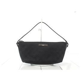 Gucci Boat Pochette Borsa in Tela GG Nera