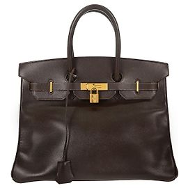 Hermès Hermes Birkin Brown Courchevel with Gold Hardware 35