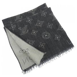 Estola Louis Vuitton em seda e cashmere preta e cinza