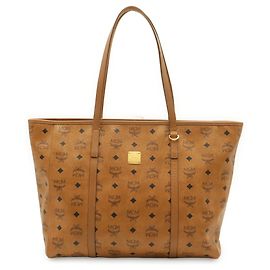 MCM Visetos Toni Top Zip Shopper Tote Bag