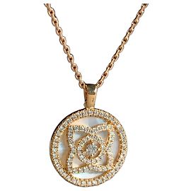 De Beers Lotus Diamant- und Perlmutt-Halskette aus 18K Roségold