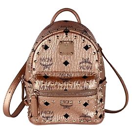 Mochila de couro MCM em Pink Beige