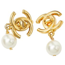 Chanel Coco Mark Turnlock Vintage Earrings