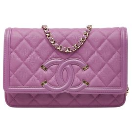 Chanel CC Filigree Chain Wallet Schultertasche
