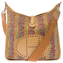 Hermès Sac HERMES Evelyne en Toile Beige - 103925