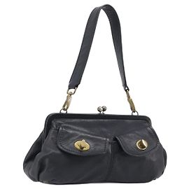 Borsa a tracolla Miu Miu in pelle nera e oro Auth yk20915V