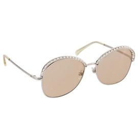 Gafas de sol CHANEL metal Gold CC Auth 204788M