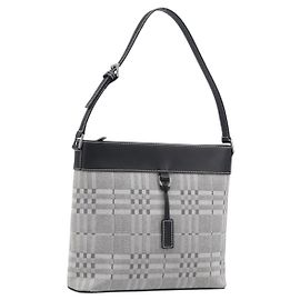 Borsa a tracolla BURBERRY Canvas Gray Silver Auth 203686A