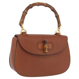 GUCCI Bamboo Handtasche aus Leder Braun Gold 000 46 0188 Auth 204148V