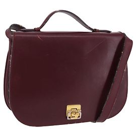 Céline CELINE Borsa a tracolla Horse Carriage in pelle 2way Bordeaux Gold Auth 201084