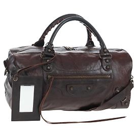 BALENCIAGA Bolso de mano The Twiggy Piel 2way Marrón 128523 Auth yk20892M